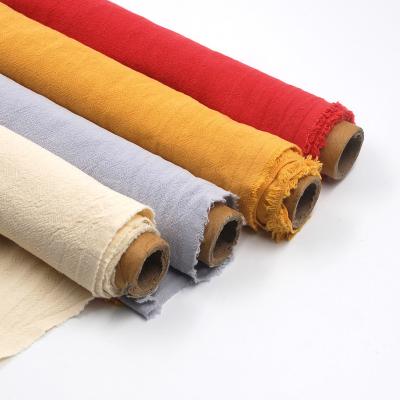 China New Design Shrink-Resistant Wholesale Organic Cotton Pure Color Customized Crepe Cotton Fabric for sale