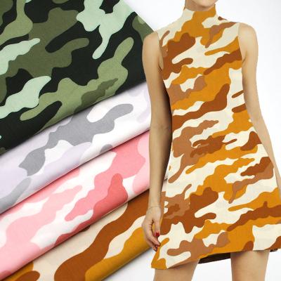 China WJ-6353 Digital Viable Colorful Camouflage Supplier Good Price Digital Printing Rayon Printed Fabric Cheap Digital Viable for sale