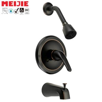 China Without Sliding Bar Bathroom Shower Faucet Set Black Rainfall Bath And Shower Faucet for sale