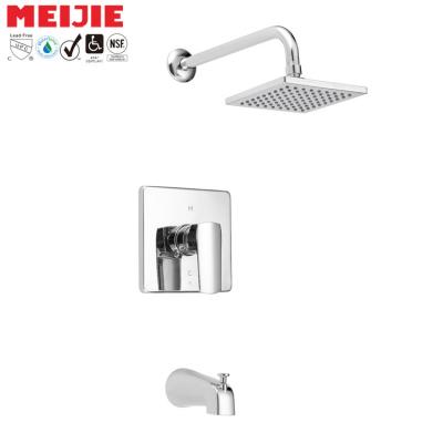 China Without Slide Bar UPC Bathtub Bath&shower Faucets Rainfall Shower Brass Roman Wall Faucet for sale