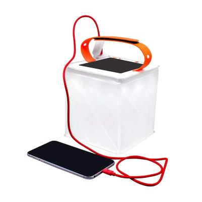 China OUTDOOR 2-in-1 Solar Phone Folding Inflatable Solar Camping Light LED Waterproof 100% Charger Battery for sale