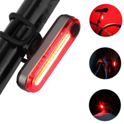 China Ultra Bright Bike Safety Warning Light Easy To Install 6 Modes USB Aluminum Material Rechargeable Bicycle Tail Lights With Color Light for sale