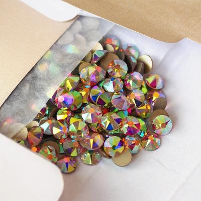 China Top quality Flatback China manufacturer 8 and 8 cuts clear and ab color rhinestones flat back hotfix glass stones non for sale