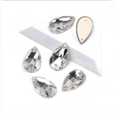 China Flatback YANRUO 3230 Class All Clear Teardrop Flatback Crystal Sewing Stones Strass Rhinestone for Wedding Decoration for sale