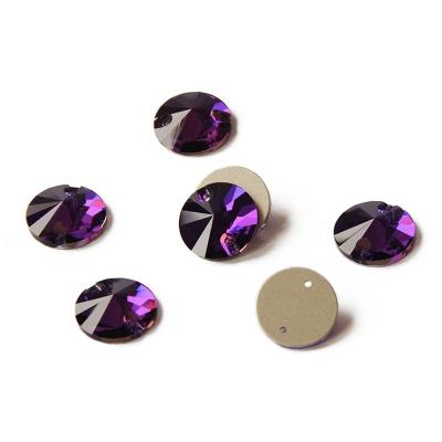 China Item 3200 Rivoli Purple Velvet Flatback All Sizes Sew On Rhinestone Rhinestone Craft Flatback Glass Crystal for sale