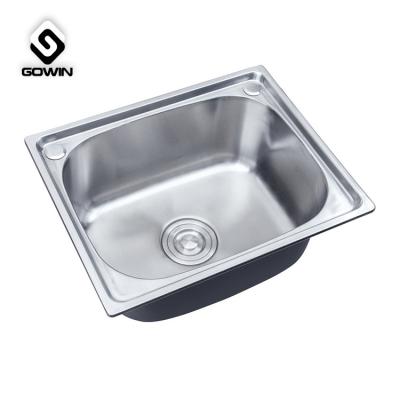 China Without Faucet Gowin cheap price 5040top mount single sink foshan Machine-made Anti-noise stainless steel kitchen sink for sale