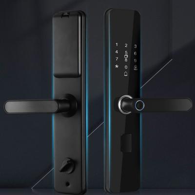 China Waterproof Security Electronic Smart Biometric Fingerprint Door Lock Automatic Password Keyless Lock Black for sale