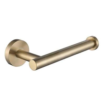 China Modern Gold Toilet Roll Stainless Steel Wall Mounted Bathroom Toilet Tissue Paper Roll Holder Rod for sale