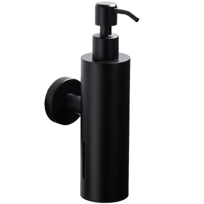 China Modern Kitchen Bathroom Black SS Hand Pump Soap Dispenser Stainless Steel Bottle Wall Mounted Dispenser for sale