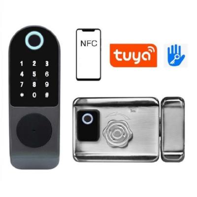 China Aluminum Alloy TT Remote Control Smart Lock Rim Door Lock or Tuya Digital Fingerprint Motor Lock for sale