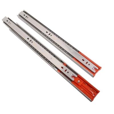 China Modern Soft Narrow Stainless Steel Kitchen Ball Bearing 3 Fold Slide 45mm for sale