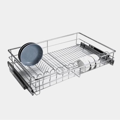 China Modern Stainless Steel Cabinet Basket Pull-Out Organizer for Dish Bowl Pan Household for sale