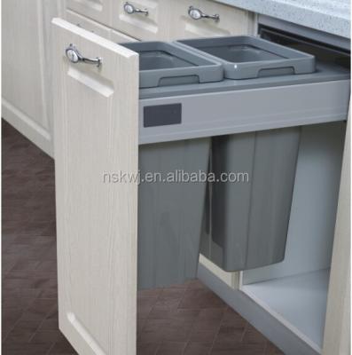 China Soft End Sustainable Pull Out Matching Dust Bins Pull Out Waste Bins Drawer Runners Soft Close Dust Bin for sale