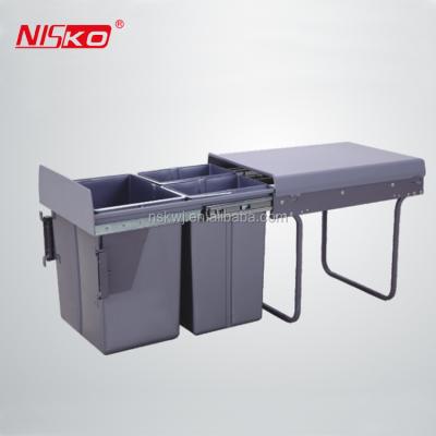 China Pull out industrial trash can, kitchen built in trash can, standard size for indoor trash can for sale