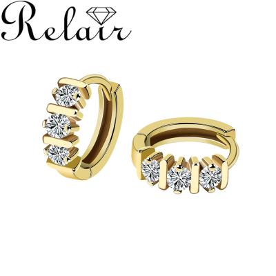 China New Hiphop Earrings Women White Crystal Jewelry Best Quality Gold Plated Earrings for sale