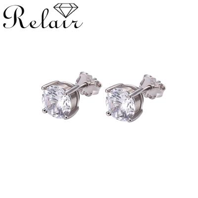 China Cute Bridal Dramatic Sterling Silver Round Zircon Diamond Stud Earring Jewelry for sale