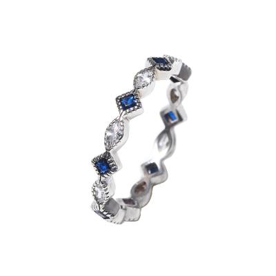 China Silver Sapphire Blue Stone Joint Ring 925 CLASSIC Jewelry Price For Sale for sale