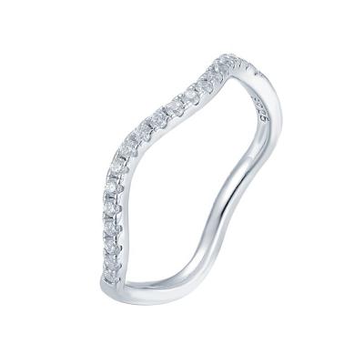 China Wholesale Cute S925 Sterling Silver Ring Cubic Zirconia New Arrival Twisted Water Wave Rings Jewelry for sale