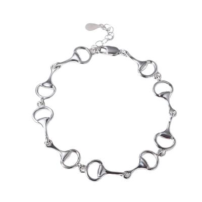 China Designer Punk Style Romantic Luxury Women Fashion Sterling Silver Jewelry Horseshoe Style Bracelet for sale