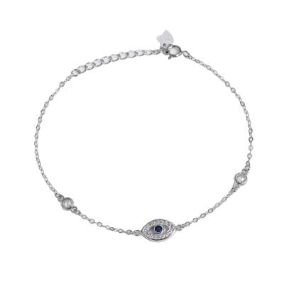 China Tasty Handmade Sterling Silver Cute Jewelry Gift Zircon Eye Bracelets Lead Free Nickel Free 925 Tennis Bracelets For Women Rhodium Plated for sale