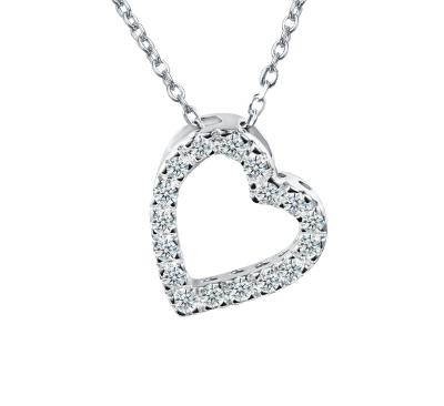 China CLASSIC latest design fashion heart pendant 925 sterling silver necklace high quality luxury ladies necklace for sale