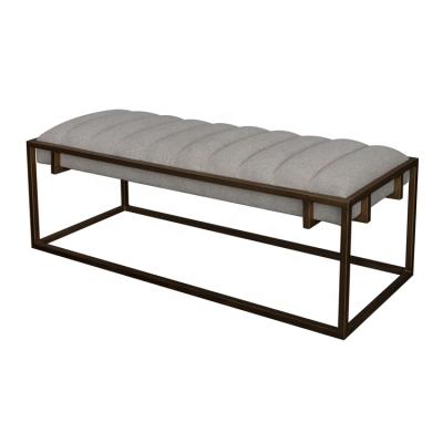 China Stainless Steel Intricate View Accent Furniture Home Indoor Home Shoes Fabric Stool Bench Sofa Bench for sale