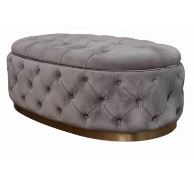 China Chesterfield Modern Storage Living Room Gray Stool Bench for sale