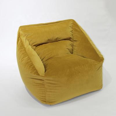 China Vintage Living Room Leisure Velvet Fabric Large Bean Bag Reclining Lazy Sofa Chair for sale