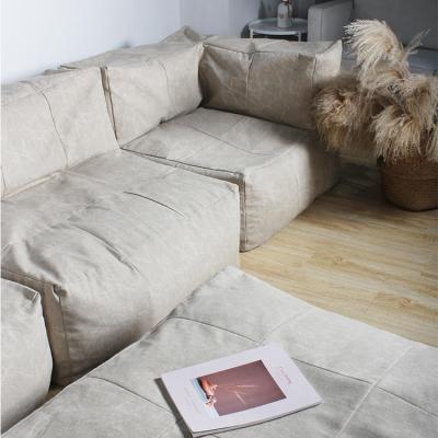 China Modern Sofa Bed Fabric Easy Clean Modular Easy Clean Sectional Corner Bean Bag Lazy Sofa Set for sale