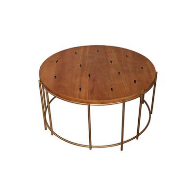 China Reclining Coffee Table For Living Room Retro Cocktail Table With Metal Frame for sale