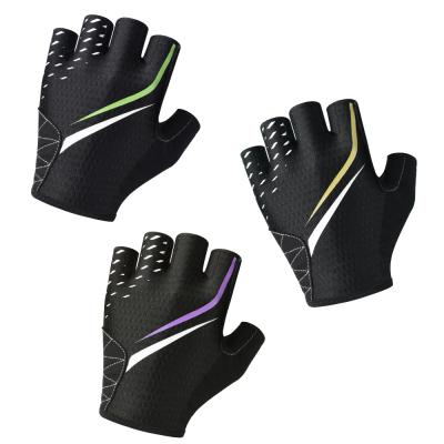 China New Breathable Full-palm Reflective Protection Long Wearing Protection Fingerless Bicycle Gel Cycle Cycling Cycling Gloves For Women Men for sale