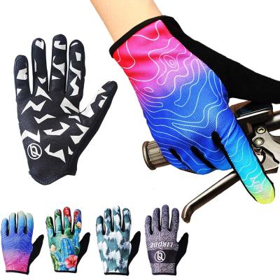 China Custom Full Finger Full Finger Touch Screen Mountain Bike Glove Anti-Slip Shock Absorbing Gloves for sale