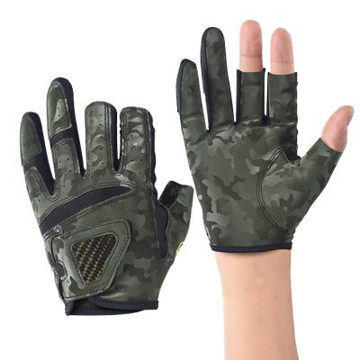 China Durable Unisex ODM Anti Slip Anti Three Function Finger Wear-Resistant Outdoor Sports Rowing Trout Fishing Gloves for sale