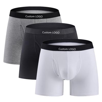 China CLF LOGO Selling Cotton Antibacterial Warm Modal Breathable Long-Leg Mid-Rise Custom Boxer Shorts Men's Underwear Boxer for sale