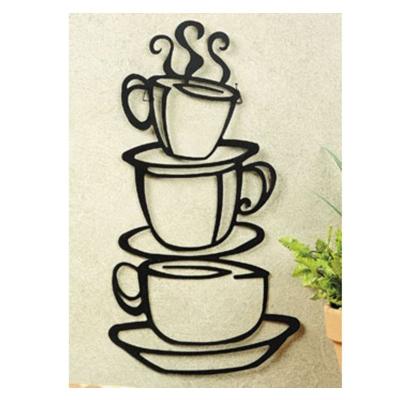 China Minimalist 2022 Kitchen Dining Room Shops Restaurants Gifts Black Coffee Metal Islamic Wall Art for Home Decoration for sale