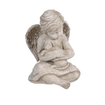 China Europe Simple Design Outdoor Decoration Cherub With Dog  Resin Decor for sale