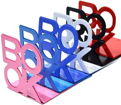 China Eco-friendly Metal Iron Decorative Bookend for Books Heavy Duty Unique Appearance Design Bookrack for sale