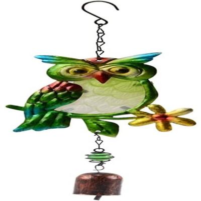 China Eco-Friendly Garden Metal Wall Decor Owl Iron Wind Chimes Handmade Wind Chime for Wall Window Hanging Decoration Crafts for sale