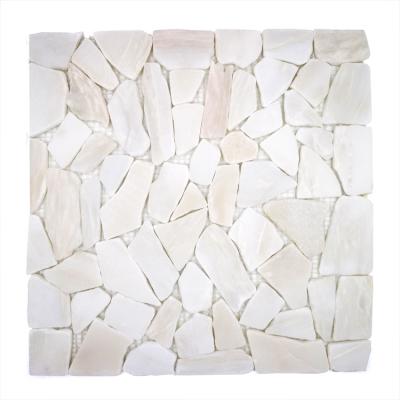 China Good Quality TONGYU 305x305 Mm White And Beige Marble Mosaic Tiles Bathroom Floor Modern Luxury Marble Irregular Wall for sale