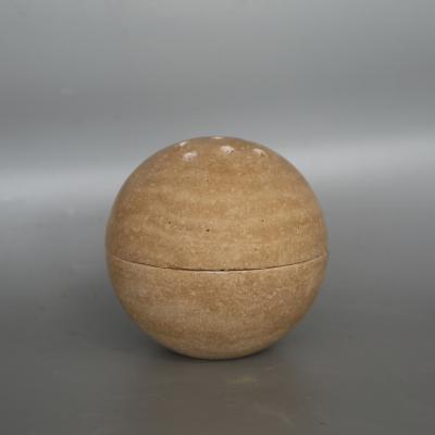 China Nautical Stone High Quality Natural Wood Incense Holder Sphere Travertine TY Marble Censer for sale