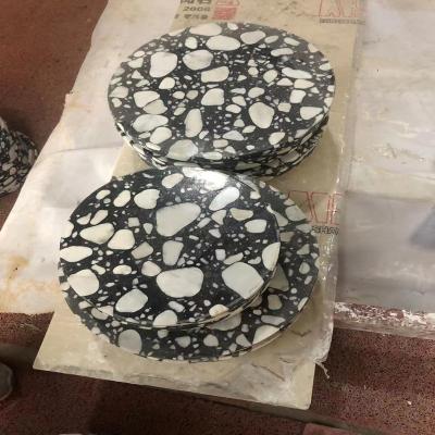 China Modern Hotel Decoration Exotic Artificial Stone Cafe Countertops And Gray Terrazzo Table Tops for sale