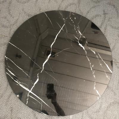 China Modern Customized Cut Polished Stone For Nero Marquina Black Marble Table Top for sale