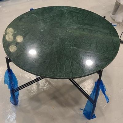 China Modern hot sale hotel living room restaurant coffee table round 600mm indian green marble table top for sale