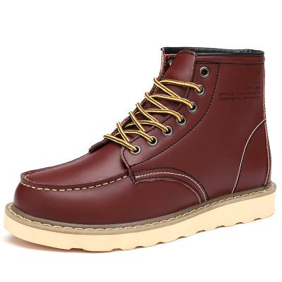 China Cushioning Good Quality Handmade Mens Leather Lace Up Comfortable High Cut Casual Boots for sale