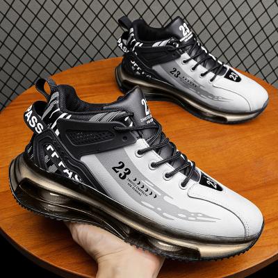 China Fashion Trend Casual High Top Shoes Mens Man Fashion Sports Sneakers Air Breathable Leather Casual Running Shoes For Men for sale