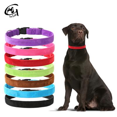 China 2021 Latest DesignerVelvet Reflective Dog Collar Velvet Pet Collar For Dog And Cats 7 Colors, Size 5 for sale