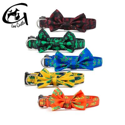 China New Designer Wholesale Pet Collar Leash Bowknot Bandana Padded Dog Collars for sale