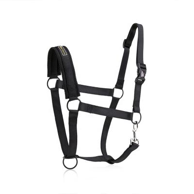 China Adjustable Zinc Alloy Horse Nylon Strap Adjustable Clip Padded Horse Halter Jumper Padded for sale