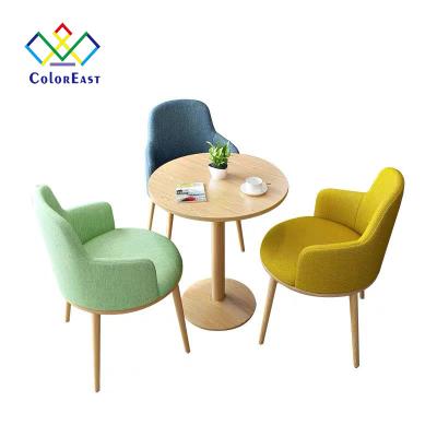 China Modern living room dining table fabric chair small apartment dining table set CECT007 for coffee shop for sale