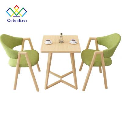 China Double Seat Adjustable Modern Cafe Style Commercial Wooden Dining Table and Chair (Other) Set CECT001 for sale